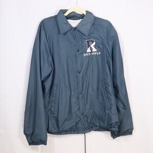 Vintage Rice University Owls Windbreaker Jacket L Blue